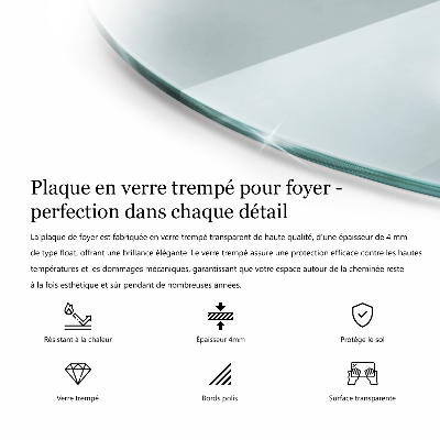 Kachel vloerplaat halve ovale transparante w nieregularnym kształcie