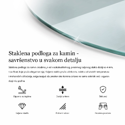 Kachel vloerplaat halve ovale transparante w nieregularnym kształcie