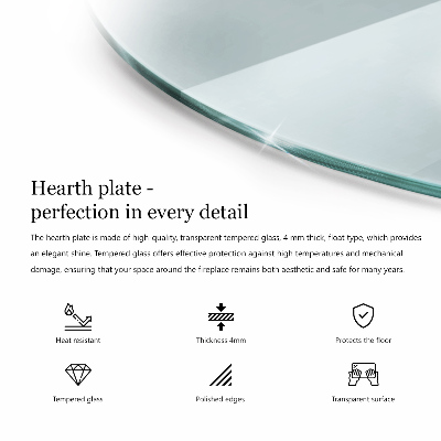 Kachel vloerplaat halve ovale transparante w nieregularnym kształcie