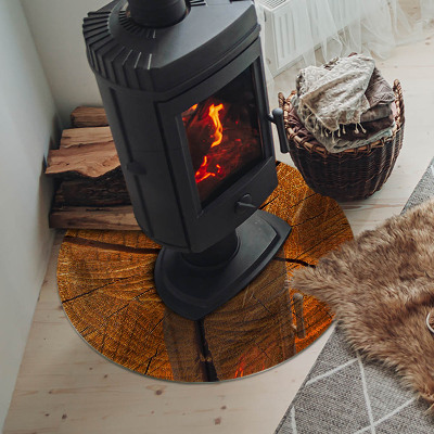 Onderplaat kachel ronde Houtnerf in dwarsdoorsnede