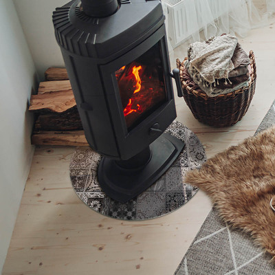 Onderplaat kachel ronde Decoratieve tegelpatronen