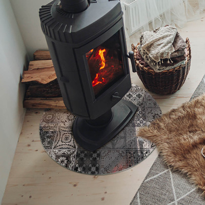 Onderplaat kachel ronde Decoratieve tegelpatronen