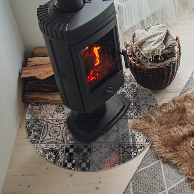 Onderplaat kachel ronde Decoratieve tegelpatronen