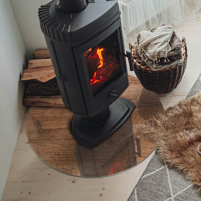 Onderplaat kachel ronde Natuurlijk houtpatroon