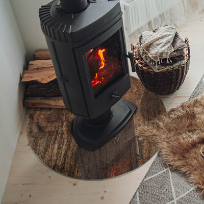 Kachel vloerplaat ronde Natuurlijk houtpatroon