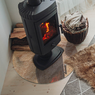 Onderplaat kachel ronde Natuursteen textuur