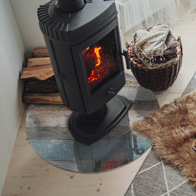 Onderplaat kachel ronde Planken in verschillende tinten