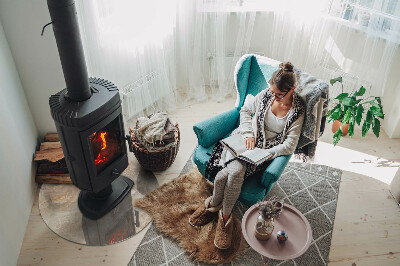 Onderplaat kachel ronde Natuursteenpatroon