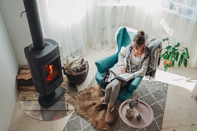 Onderplaat kachel ronde Textuur van houten planken