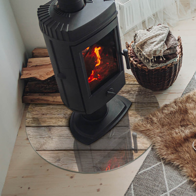 Onderplaat kachel ronde Textuur van houten planken