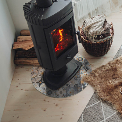 Onderplaat kachel ronde Mozaïekpatronen in tegels