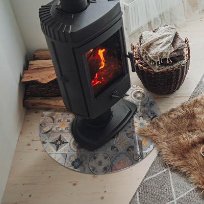 Onderplaat kachel ronde Mozaïekpatronen in tegels