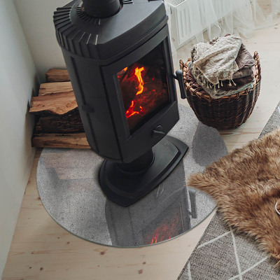 Onderplaat kachel ronde Ruwe betontextuur