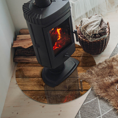 Kachel vloerplaat ronde Houten plank met nerf