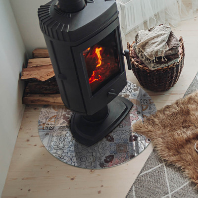 Onderplaat kachel ronde Mozaïekpatronen in tegels