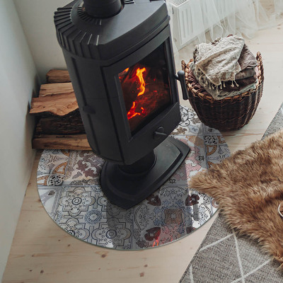 Onderplaat kachel ronde Mozaïekpatronen in tegels