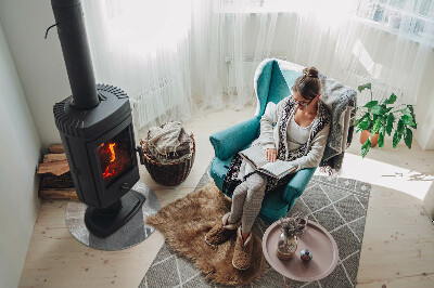 Onderplaat kachel ronde Elegant plantenpatroon