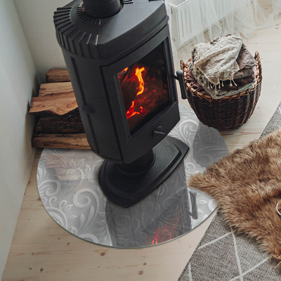 Onderplaat kachel ronde Elegant plantenpatroon