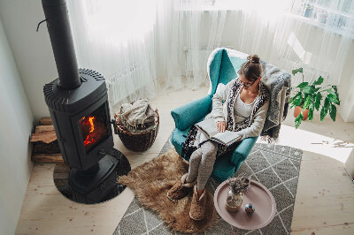 Onderplaat kachel ronde Steenoppervlaktetextuur