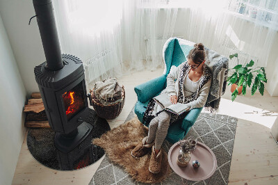 Onderplaat kachel ronde Steenoppervlaktetextuur