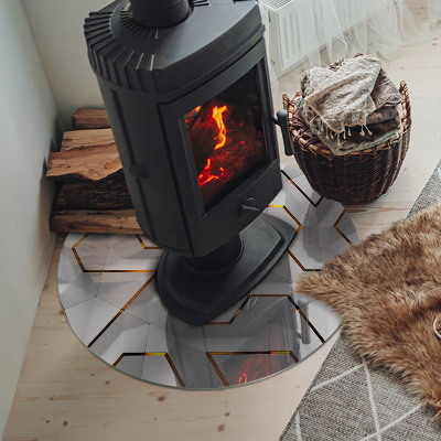 Onderplaat kachel ronde 3D geometrisch patroon