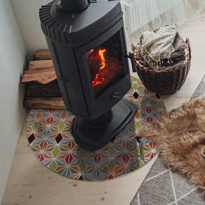 Onderplaat kachel ronde Veelhoekige patronen in een raster