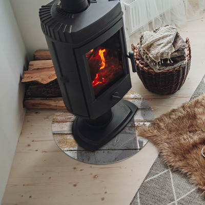 Onderplaat kachel ronde Beschadigd houten bord