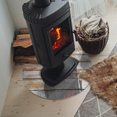 Onderplaat kachel ronde Beschadigd houten bord