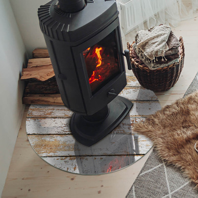 Onderplaat kachel ronde Beschadigd houten bord