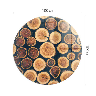 Kachel vloerplaat ronde Doos met gesneden hout