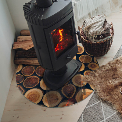 Kachel vloerplaat ronde Doos met gesneden hout