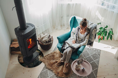 Onderplaat kachel ronde Bloemenpatroon met vlinders