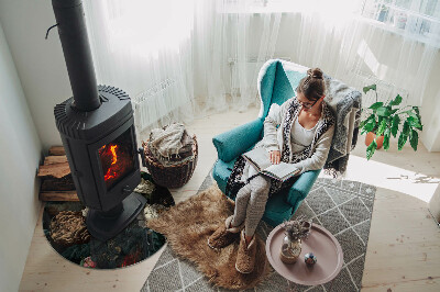 Onderplaat kachel ronde Bloemenpatroon met vlinders