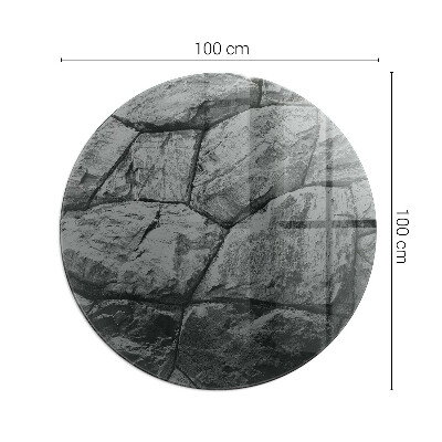 Onderplaat kachel ronde Natuursteenpatroon