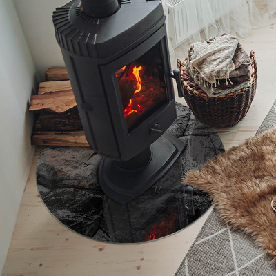 Onderplaat kachel ronde Natuursteenpatroon