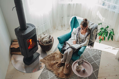 Onderplaat kachel ronde Natuursteenpatroon