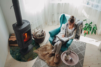 Kachel vloerplaat ronde Plantenmotieven met vlinders