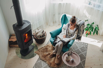 Onderplaat kachel ronde Tropische bladeren op de achtergrond