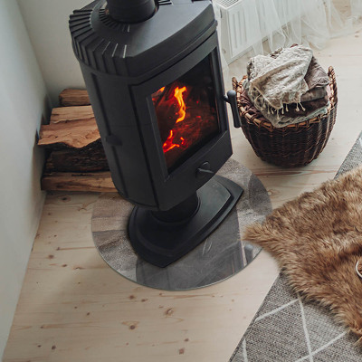 Onderplaat kachel ronde Natuursteenpatroon