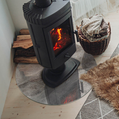 Onderplaat kachel ronde Natuursteenpatroon