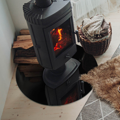 Onderplaat kachel ronde Kleur Donker Grafiet