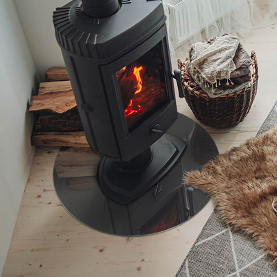 Onderplaat kachel ronde Kleur: grijsbruin