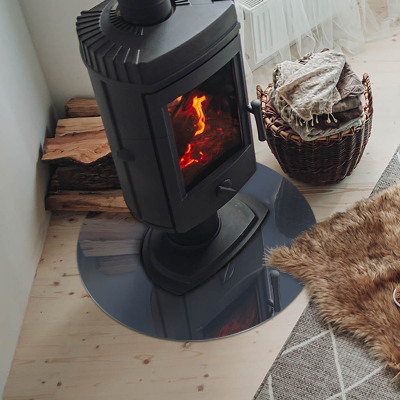 Onderplaat kachel ronde Kleur: donkerblauw