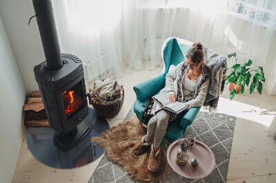 Onderplaat kachel ronde Kleur: donkerblauw