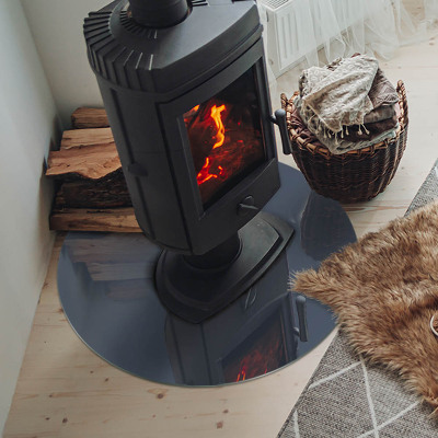 Onderplaat kachel ronde Kleur: donkerblauw