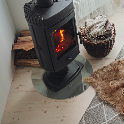 Onderplaat kachel ronde Grijsgroene kleur