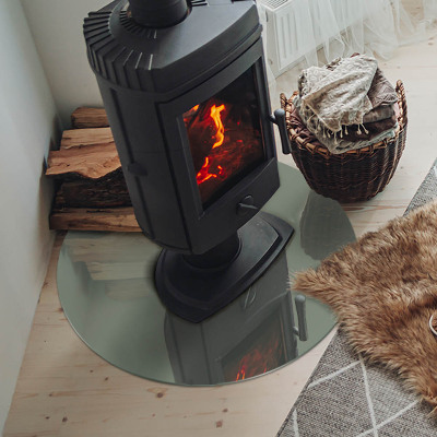 Onderplaat kachel ronde Grijsgroene kleur