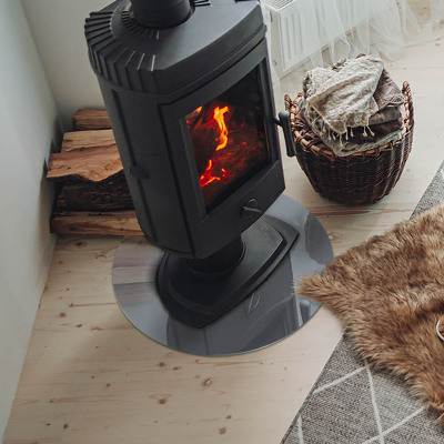 Onderplaat kachel ronde Kleur Grijs