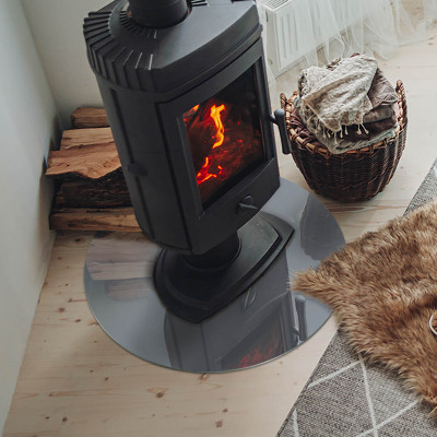 Onderplaat kachel ronde Kleur Grijs