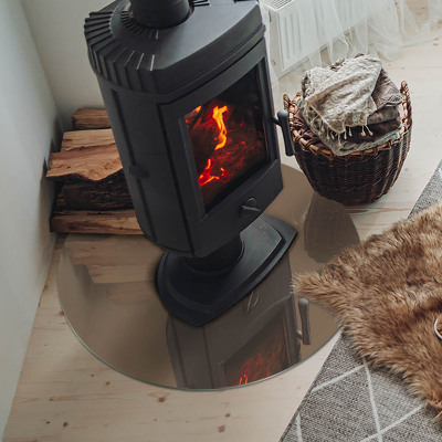 Onderplaat kachel ronde Kleur Bruin